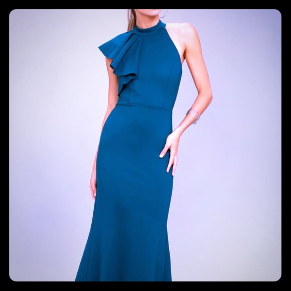 NWT Lulus one shoulder mock neck dress.